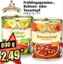 Norma Mutters Beste Frühlingsgemüse-, Bohnen- oder Texastopf Angebot