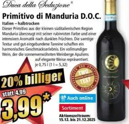 Norma Duca della Seduzione Primitivo di Manduria D.O.C. Angebot