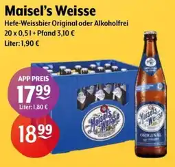Getränke Hoffmann Maisel's Weisse Hefe-Weissbier Original oder Alkoholfrei Angebot
