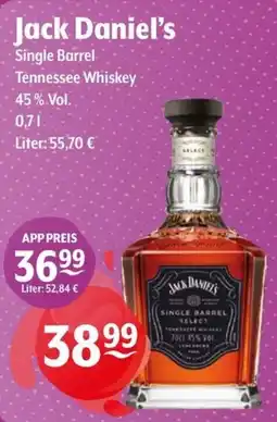 Getränke Hoffmann Jack Daniel's Single Barrel Tennessee Whiskey Angebot
