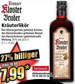 Norma Zinnaer Kloster Bruder Kräuterlikör Angebot