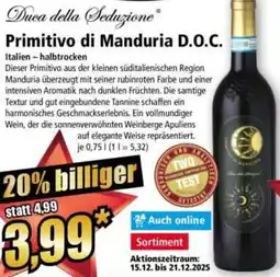 Norma Duca della Seduzione Primitivo di Manduria D.O.C. Angebot