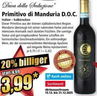 Norma Duca della Seduzione Primitivo di Manduria D.O.C. Angebot