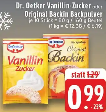 Edeka Dr. Oetker Vanillin-Zucker oder Original Backin Backpulver Angebot