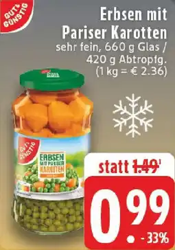 Edeka Gut & Günstig Erbsen mit Pariser Karotten Angebot