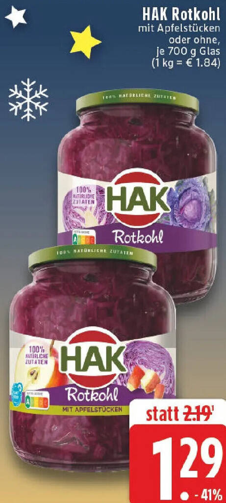Wunderbar Hak Rotkohl Angebot Bilder
