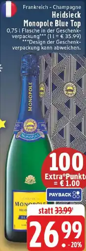 Edeka Heidsieck Monopole Blue Top Angebot
