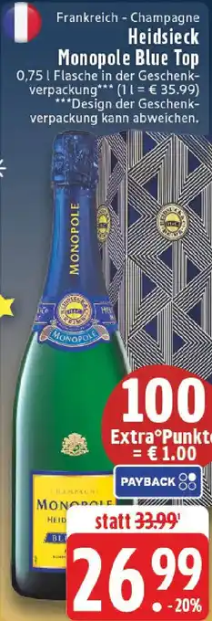 Edeka Heidsieck Monopole Blue Top Angebot