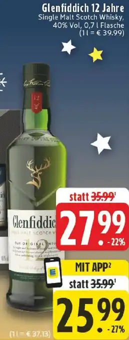 Edeka Glenfiddich 12 Jahre Single Malt Scotch Whisky Angebot