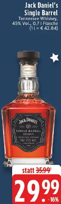 Edeka Jack Daniel's Single Barrel Tennessee Whiskey Angebot
