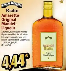 Norma Rialto Amaretto Original Mandel Liqueur Angebot