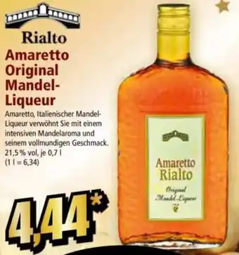 Norma Rialto Amaretto Original Mandel Liqueur Angebot