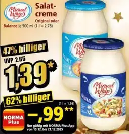 Norma Miracel Whip Salatcreme Angebot