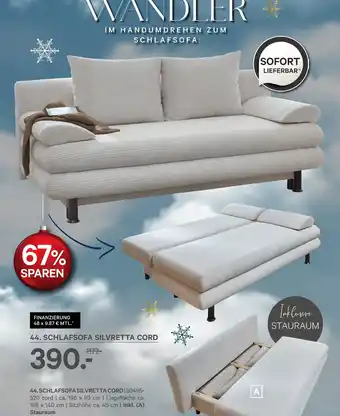 Kabs Polsterwelt Schlafsofa silvretta cord Angebot