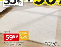 XXXLutz Novel hochflorteppich „grid“ ca. 80 x 150 cm Angebot