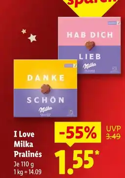 Lidl Milka i love milka pralinés Angebot