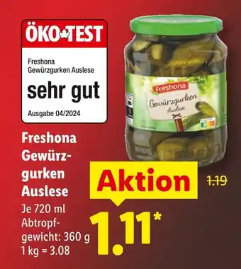 Lidl Freshona gewürzgurken auslese Angebot