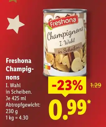 Lidl Freshona champignons Angebot
