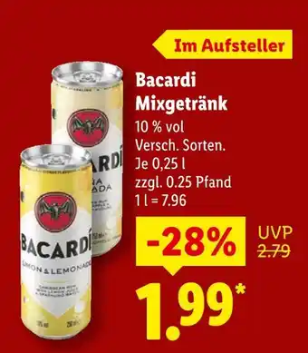 Lidl Bacardi mixgetränk Angebot