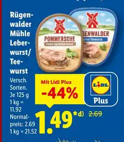 Lidl Rügenwalder mühle pommersche feine gutsleberwurst Angebot