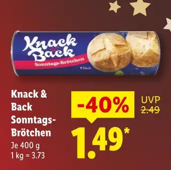 Lidl Knack & back sonntags-brötchen Angebot