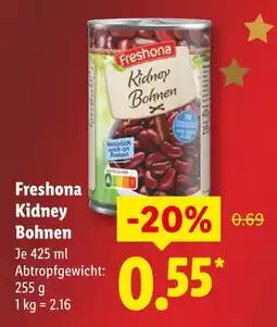 Lidl Freshona kidney bohnen Angebot
