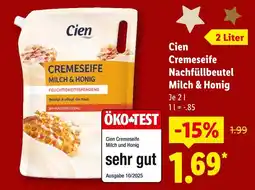 Lidl Cien cremeseife nachfüllbeutel milch & honig Angebot