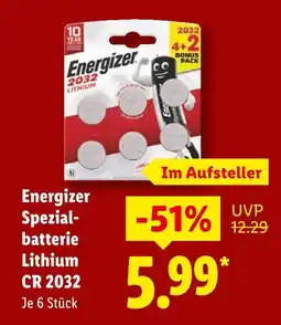 Lidl Energizer spezialbatterie lithium cr 2032 Angebot