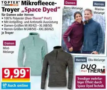 Norma TOPTEX Mikrofleece Troyer „Space Dyed" Angebot