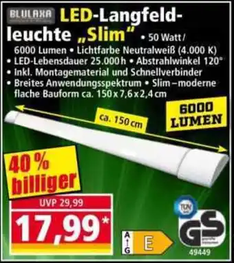 Norma BLULAXA LED-Langfeldleuchte ,,Slim" Angebot