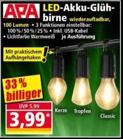 Norma APA LED-Akku-Glühbirne Angebot