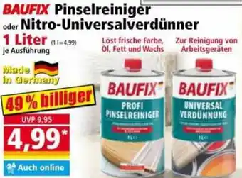 Norma BAUFIX Pinselreiniger oder Nitro-Universalverdünner Angebot