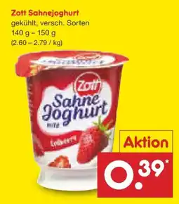 Netto Marken-Discount Zott Sahnejoghurt Angebot