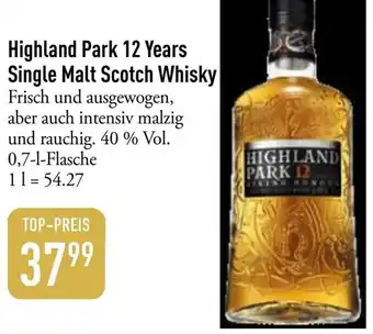 Galeria Markthalle Highland Park 12 Years Single Malt Scotch Whisky Angebot