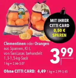 CITTI Markt Clementinen oder Orangen Angebot