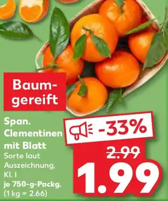 Kaufland Span. Clementinen mit Blatt Angebot