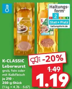 Kaufland K-CLASSIC Leberwurst Angebot