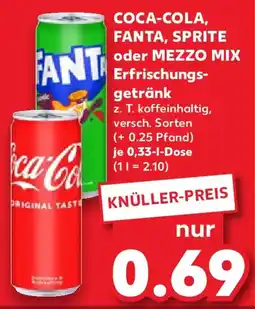 Kaufland COCA-COLA, FANTA, SPRITE oder MEZZO MIX Erfrischungsgetränk Angebot