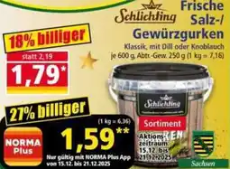 Norma Schlichting Frische Salz-/ Gewürzgurken Angebot