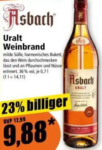 Norma Asbach Uralt Weinbrand Angebot
