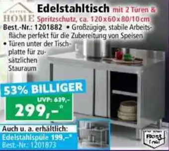 Norma HOME Edelstahltisch Angebot