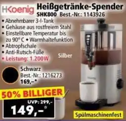 Norma HKoenig Heißgetränke-Spender SHK800 Angebot