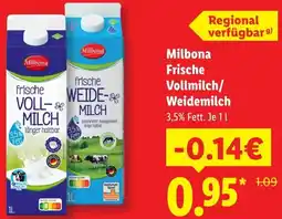 Lidl Milbona Frische Vollmilch/ Weidemilch Angebot