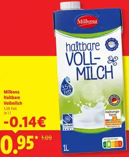 Lidl Milbona Haltbare Vollmilch Angebot