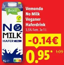 Lidl Vemondo No Milk Veganer Haferdrink Angebot
