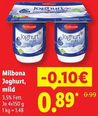 Lidl Milbona Joghurt, mild Angebot