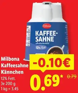 Lidl Milbona Kaffeesahne Kännchen Angebot