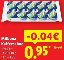 Lidl Milbona Kaffeesahne Angebot