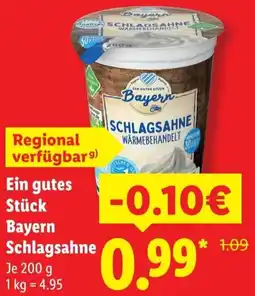 Lidl Ein gutes Stück Bayern Schlagsahne Angebot