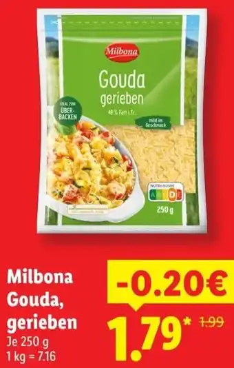 Lidl Milbona Gouda, gerieben Angebot